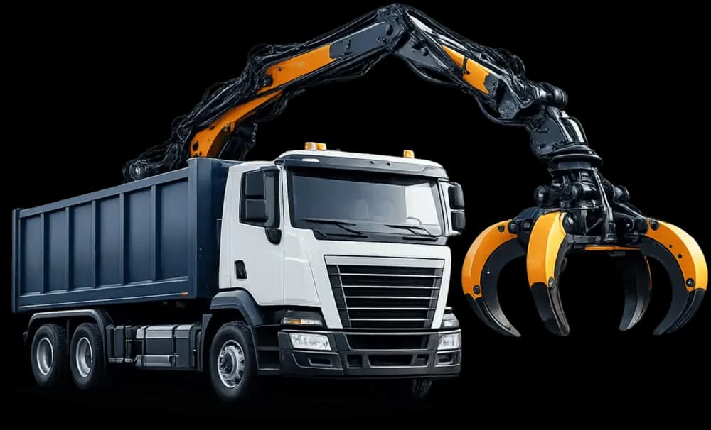 Truck with excavator claw