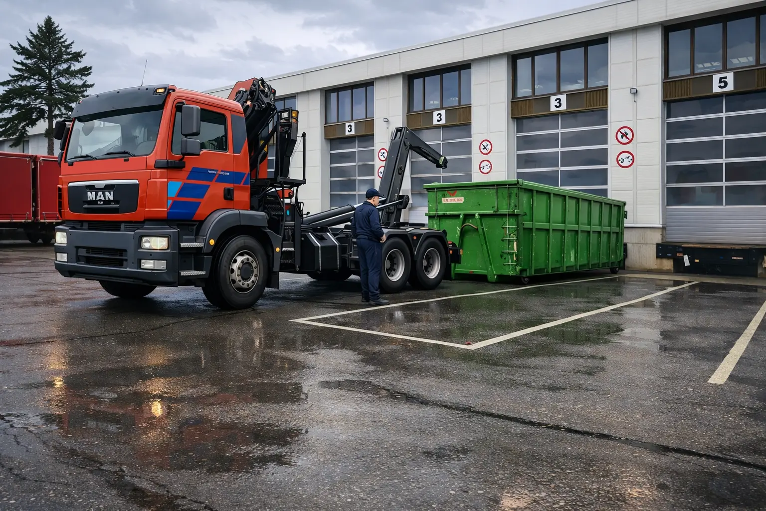 Камион с кран и щипка